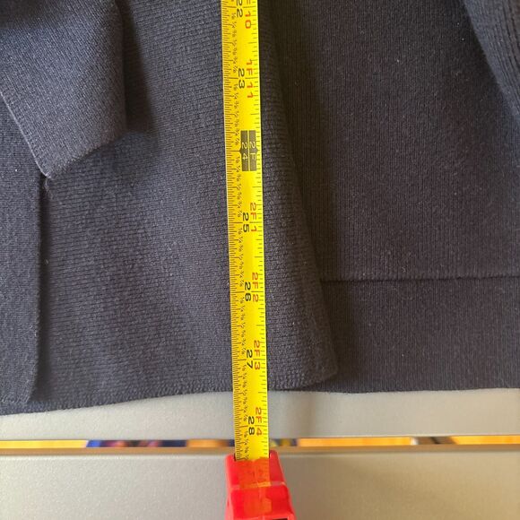 HUGO BOSS Coat Womens Medium Black Ribbed Long Sleeve Tie Waisted Open Front - Picture 6 of 10